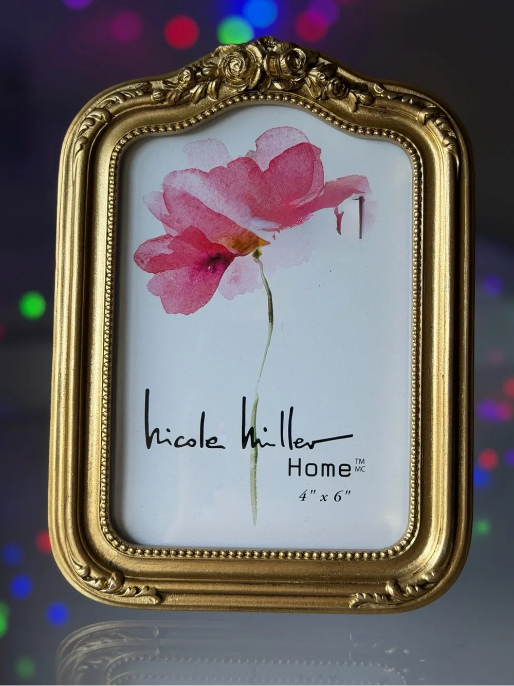 Nicole Miller Home Rustic Vtg-inspired Gold Ornate 4x6 Photo Picture Frame Decor