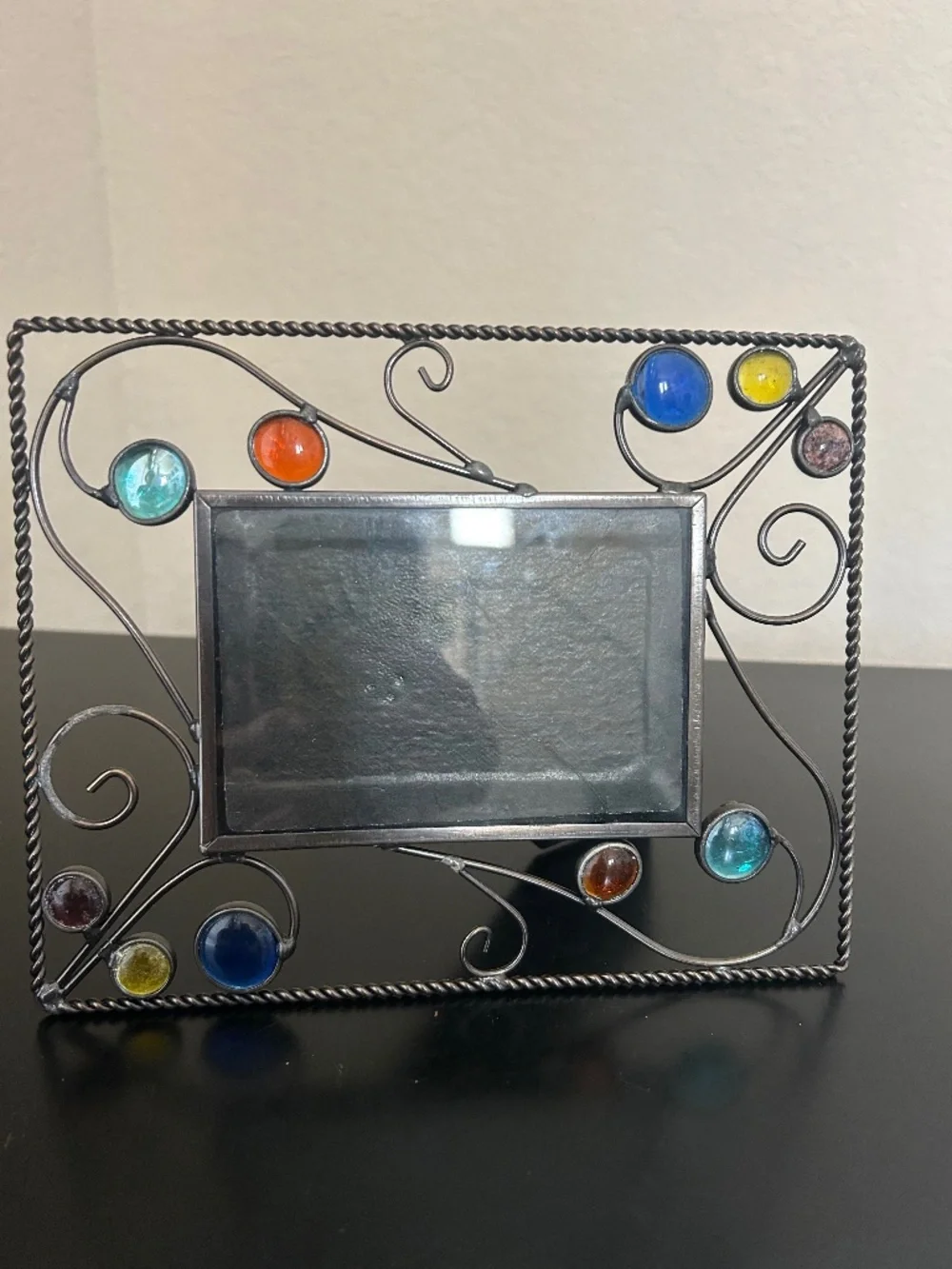 Multicolor Glass Nuggets Picture Frame.