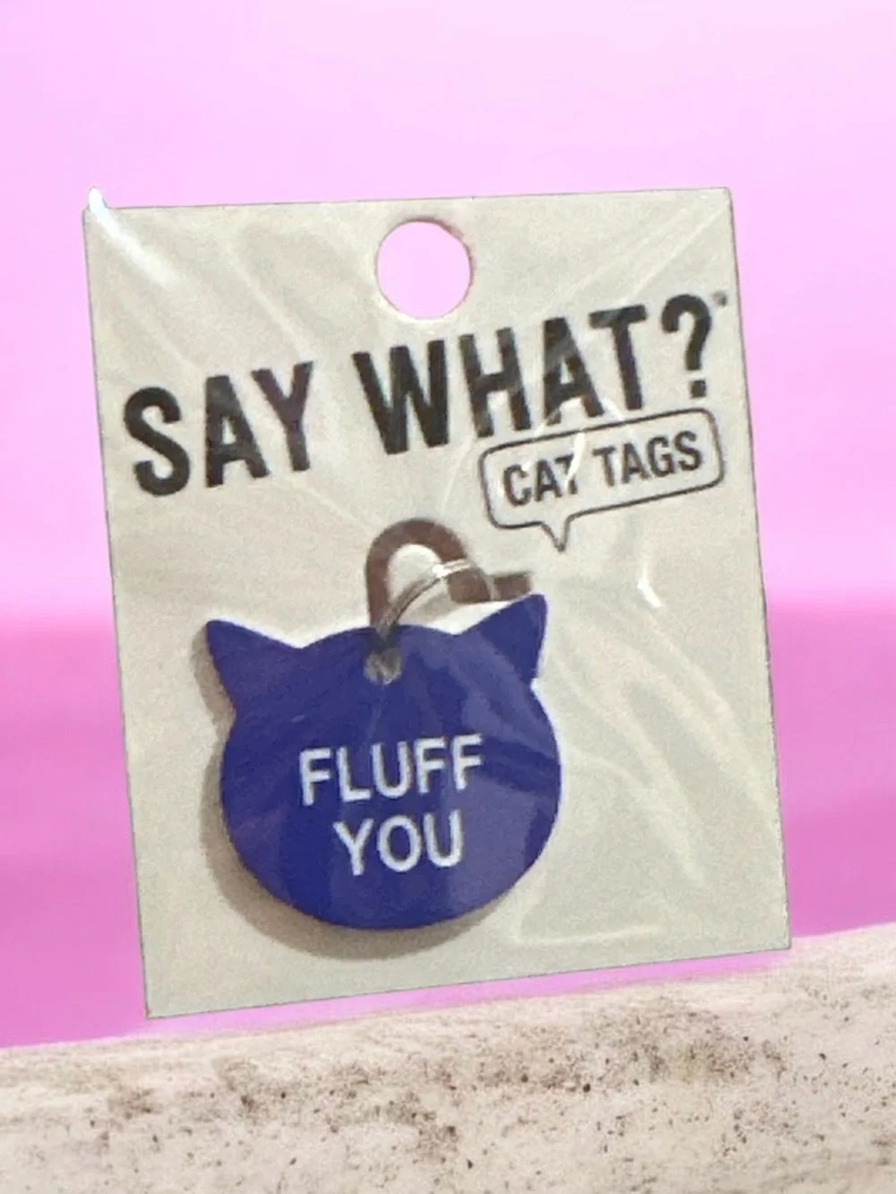 Say What? Blue 'Fluff You' Cat ID Tag - Pets Cat 1804