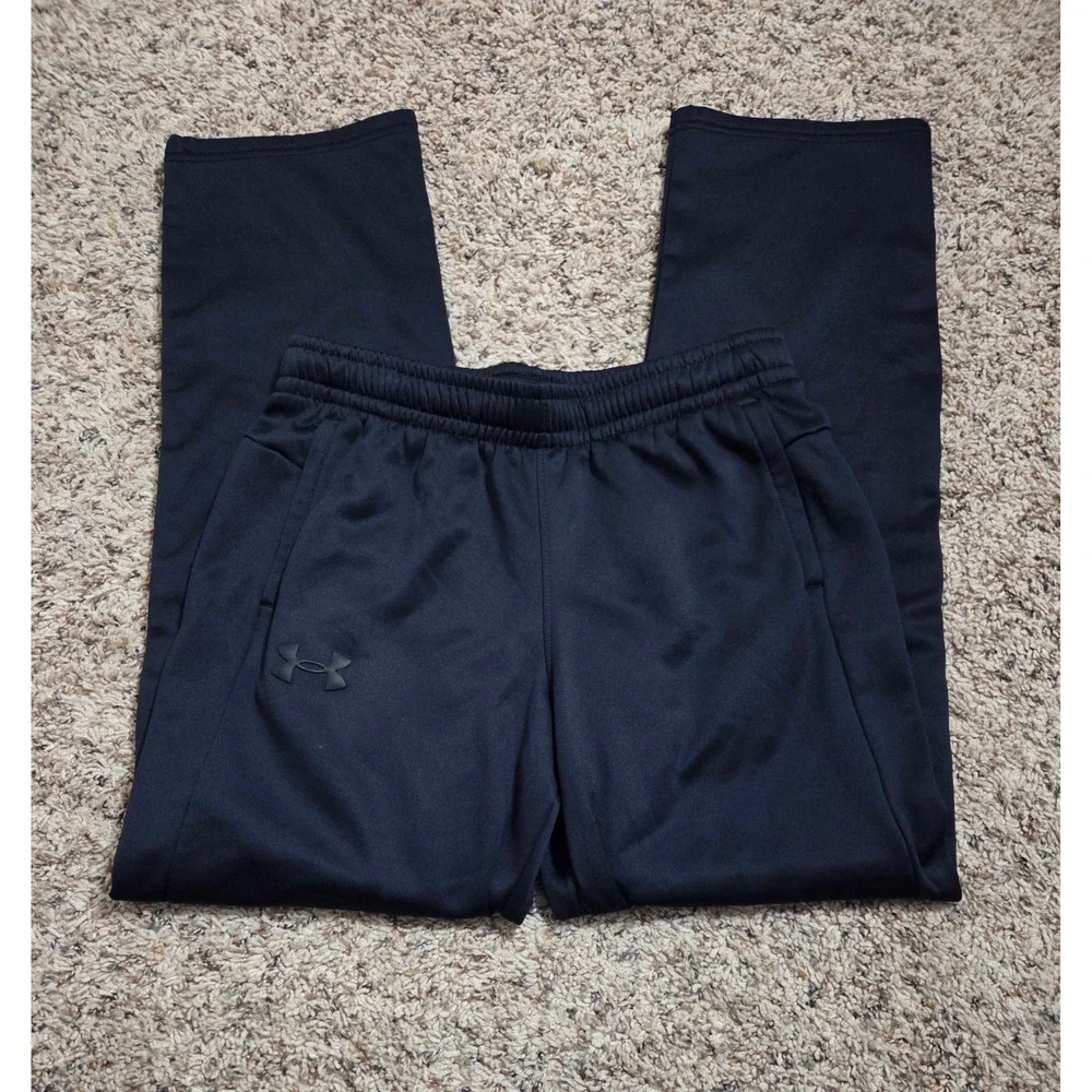 Under Armour Boys Black Fleece Joggers Loose Fit Athletic Pants Youth Large YL