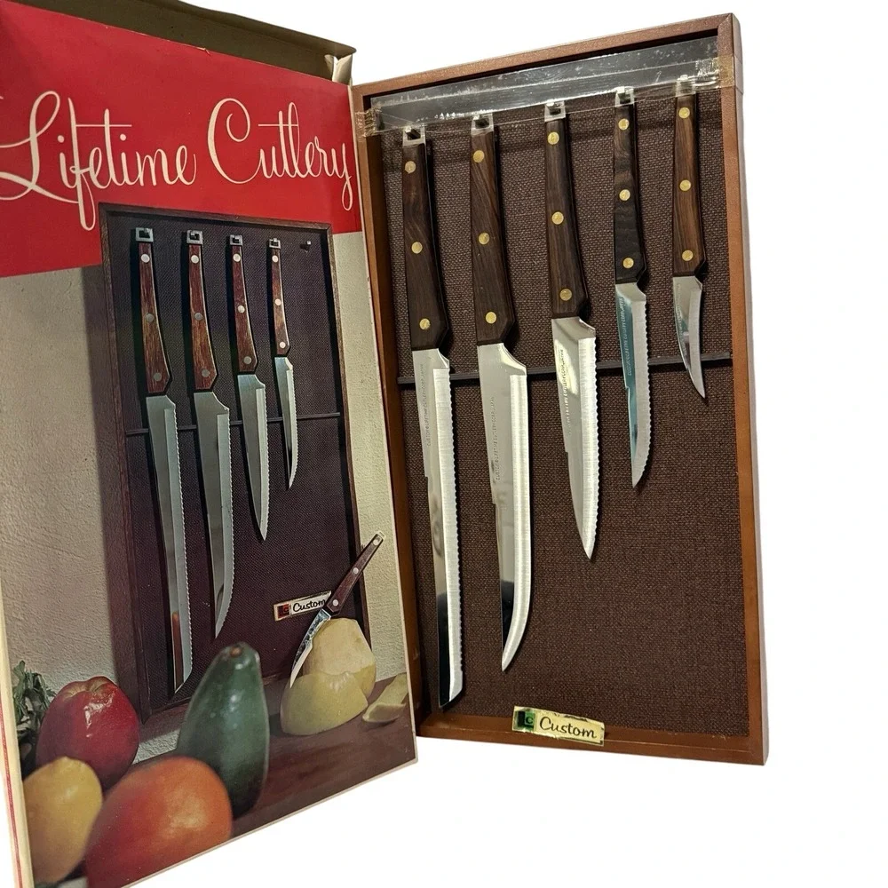 Lifetime Cutlery 5 Knife Set Custom‎ 400 Line Original Packing Stainless Steel