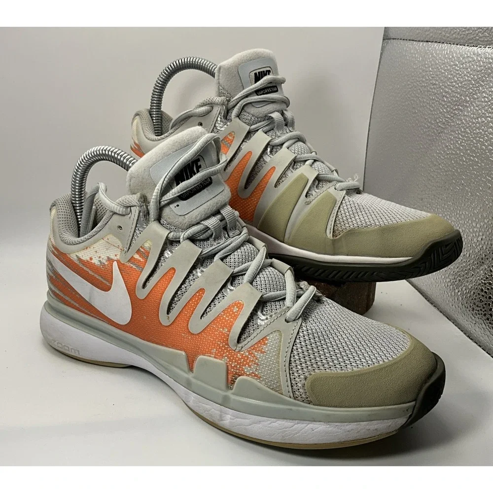 Nike Zoom Vapor 7.5 Tour Womens Tennis Shoes Orange Grey White 631475-018