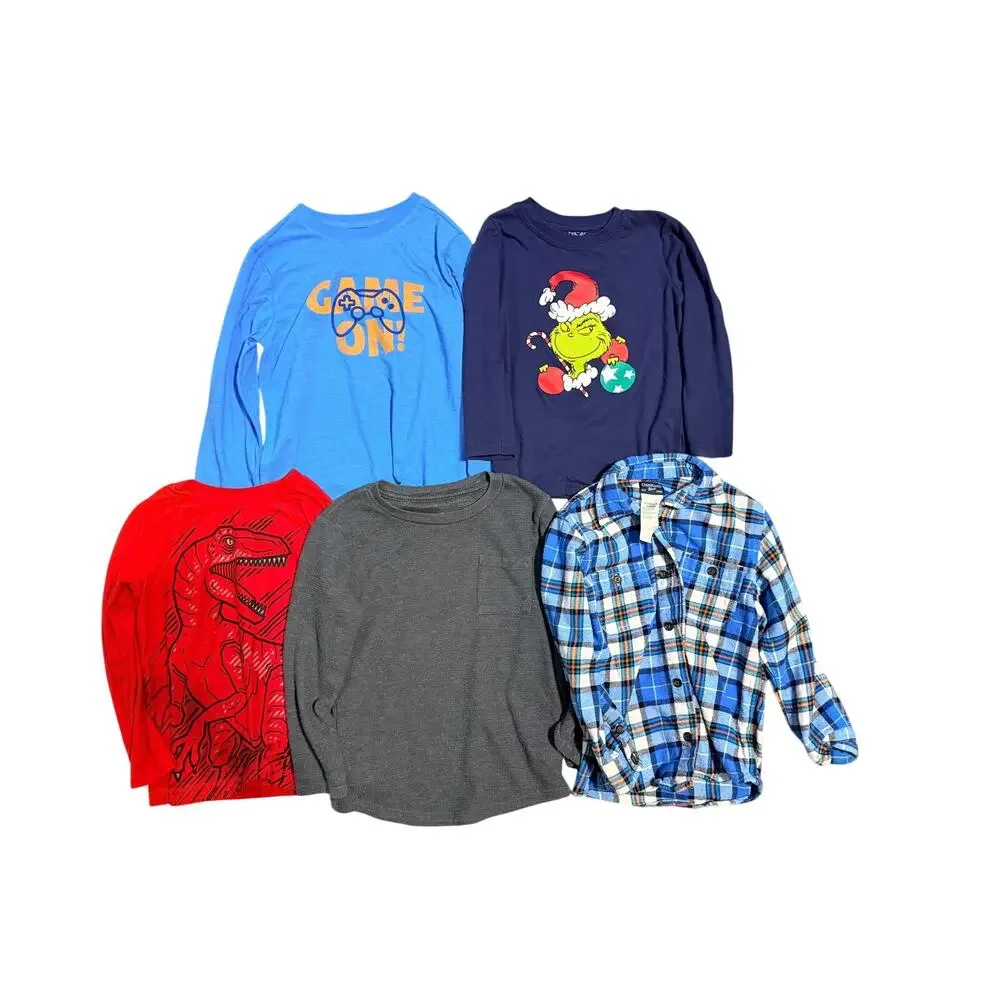 Assorted Lot of Toddler Boys Long Sleeve Shirts Size 5T