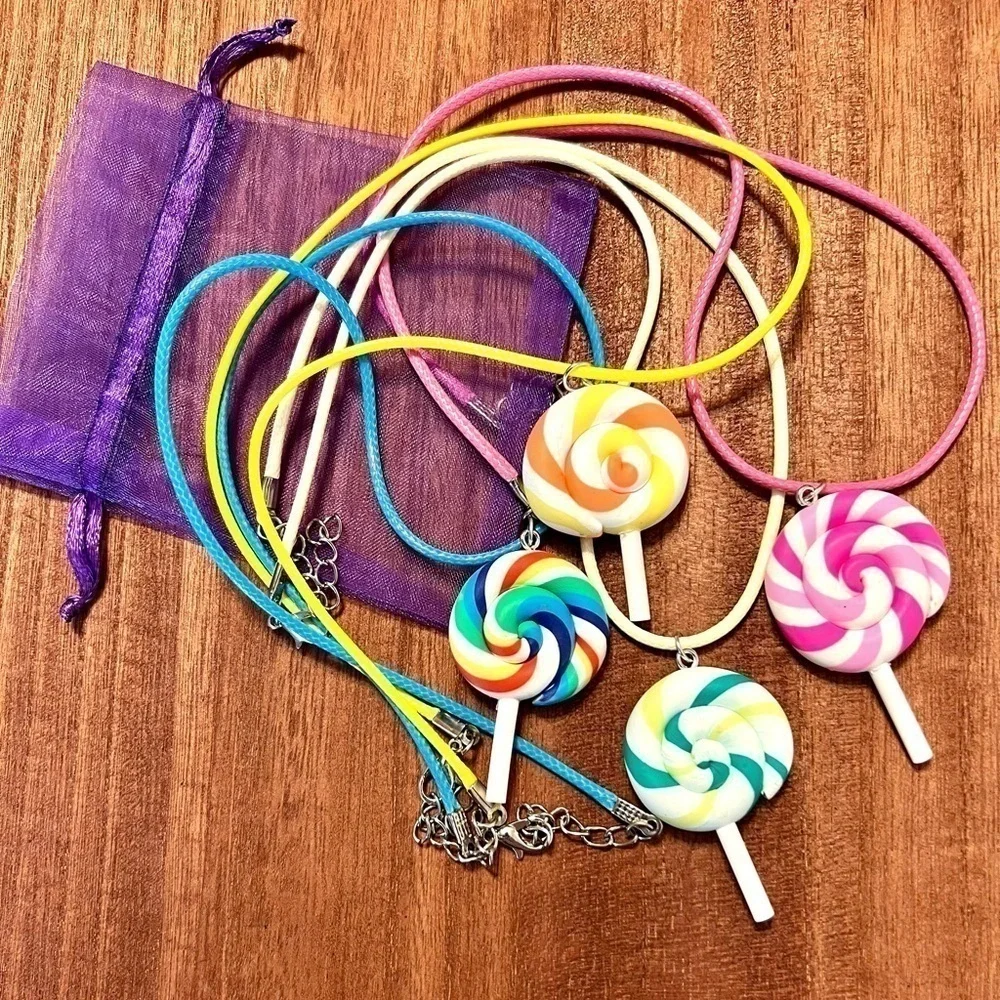 Set of 4 Lollipop Necklaces Brand New!