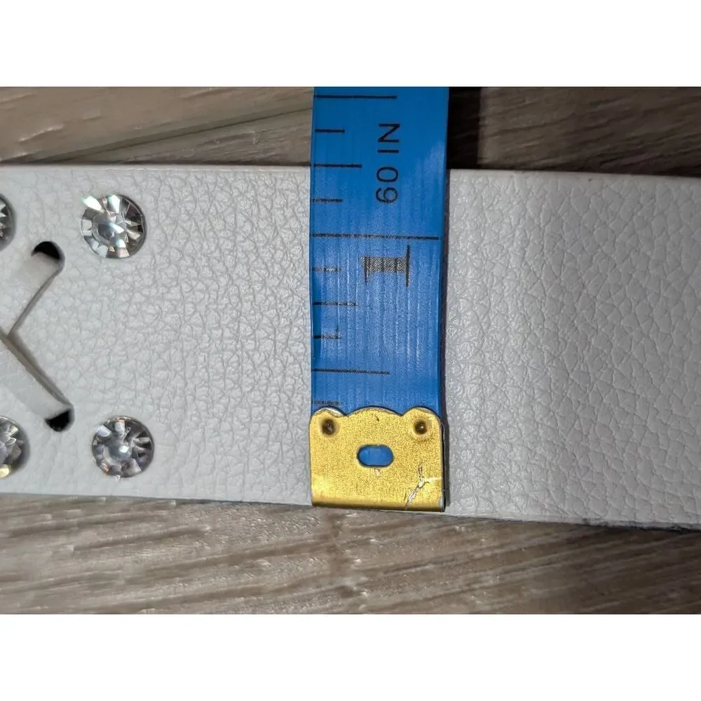 White Rhinestone Studded Criss Cross Laced Belt Women's Plus Size 2XL-4XL Bling