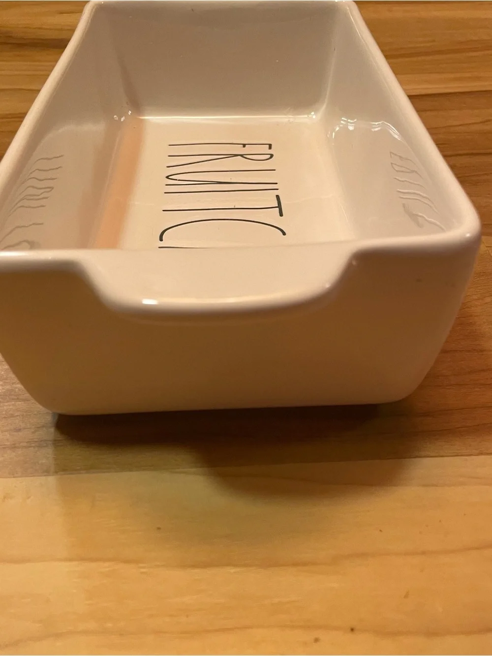 Rae Dunn by Magenta Holiday Rectangular Ceramic Fruitcake Loaf Pan Christmas