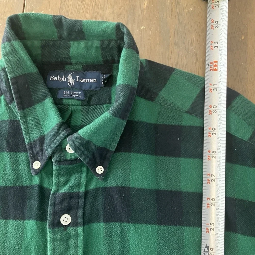 Vintage Polo Ralph Lauren Big Shirt Mens XL Buffalo Check‎ Flannel Utility Gorp
