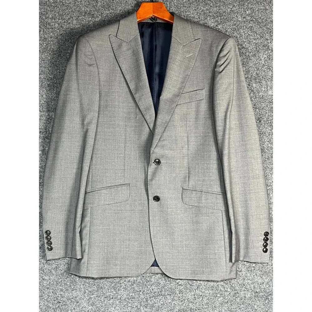 NWT Hardy Amies Savile Row London Men's Grey Wool Blazer Suit‎ Jacket 38R Slim