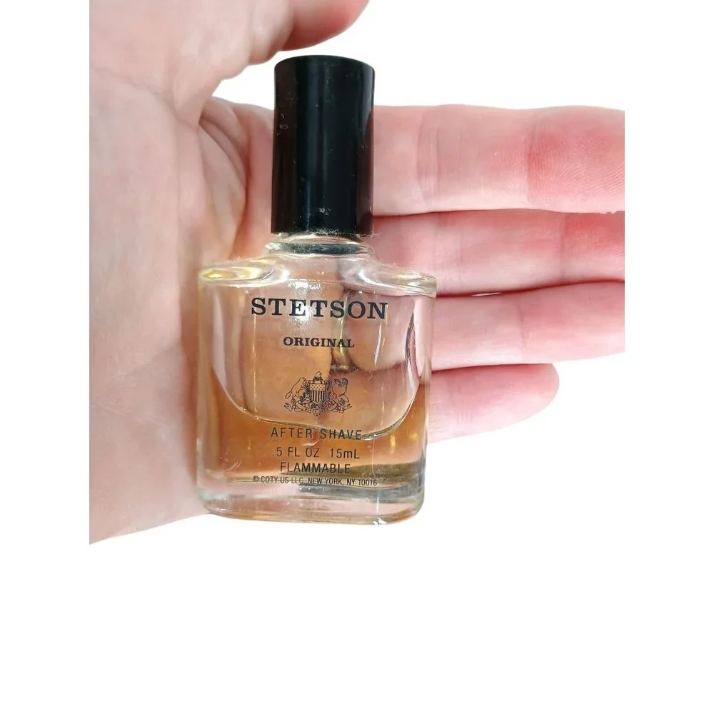 Stetson Original After Shave Splash Half full 5 Fl Oz Glass Bottle‎ Vintage Mens
