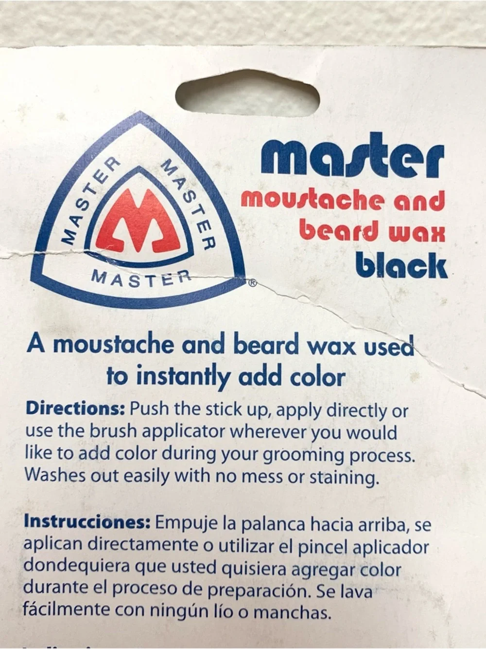 Master Moustache and Beard Wax Stick +‎ Comb BLACK - Colors Grooms Shapes Holds