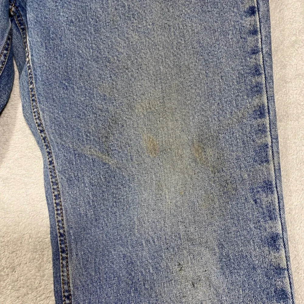 Levi's 514 Straight Fit Jeans Mens 36x30 Blue Medium Wash Denim Pants Distressed