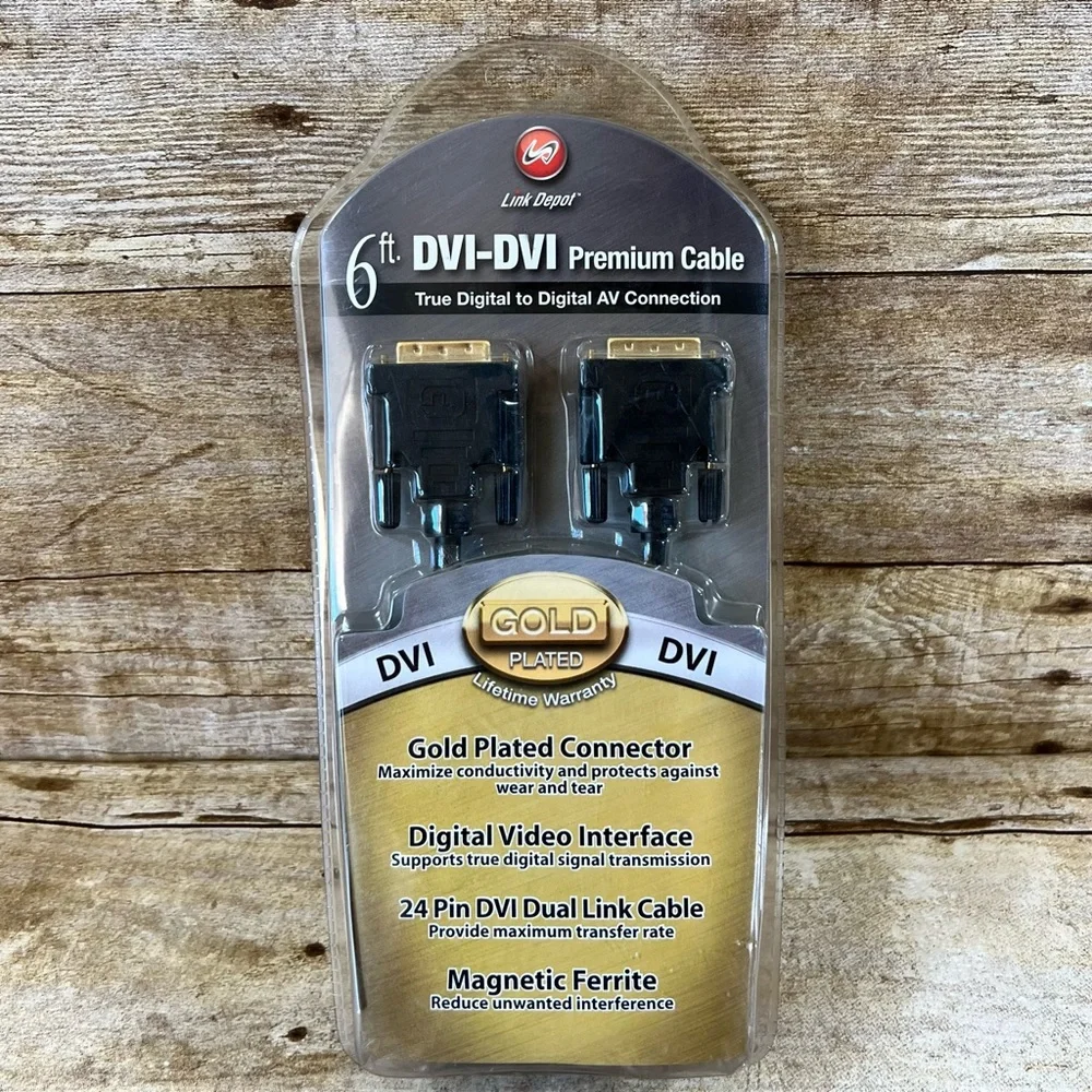Link Depot 6ft DVI-D to‎ DVI-D Premium Cable Gold Plated 24 Pin Dual Link Black