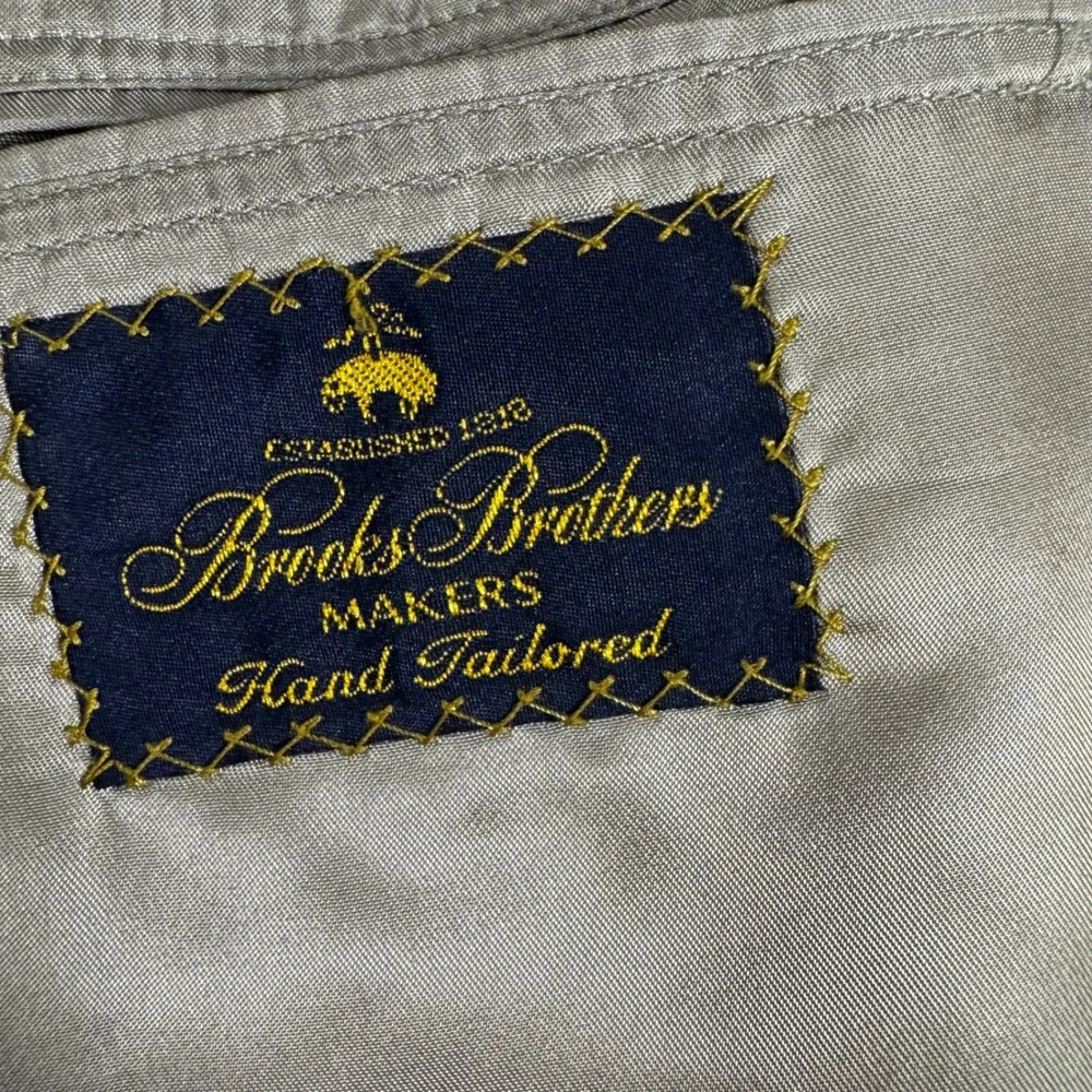 Vintage Brooks Brothers 44R Hand Tailored Blazer Tan Made in USA Sport Coat