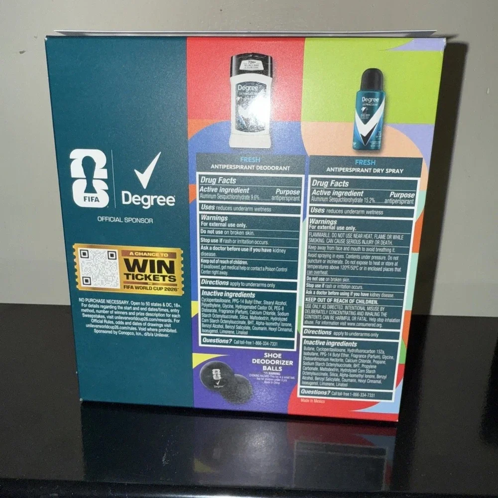 Degree Men UltraClear FIFA Gift Set Antiperspirant Deodorant Stick & Dry Spray +