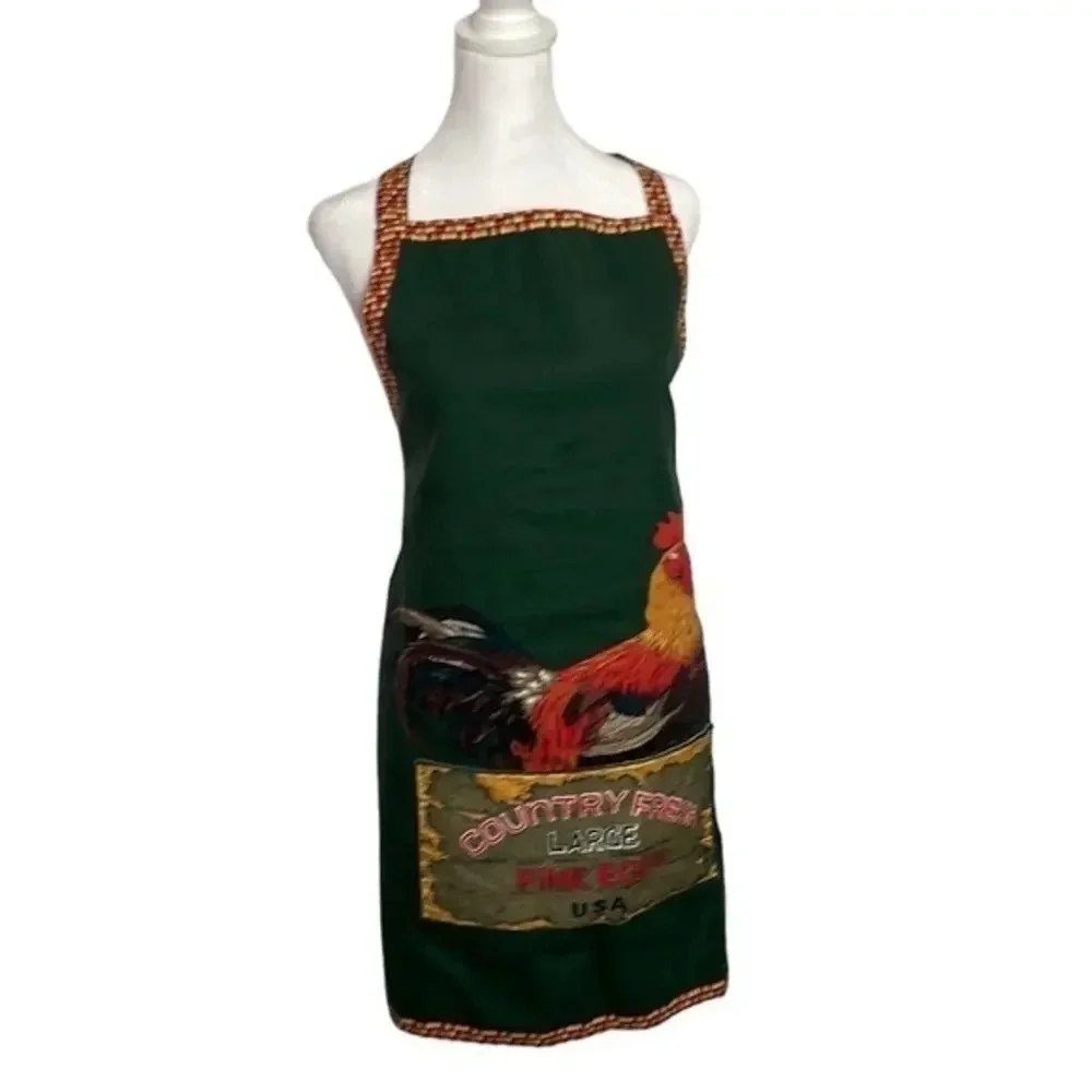 Handmade‎ Rooster with a Large Front Pocket Apron Cooking Homestead Cottage
