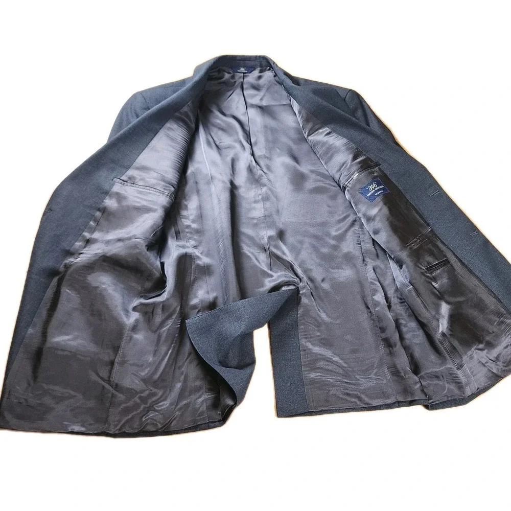 Brooks Brothers 346 Suit Jacket Men's 44R Gray Wool Blend‎ Stretch Career Office
