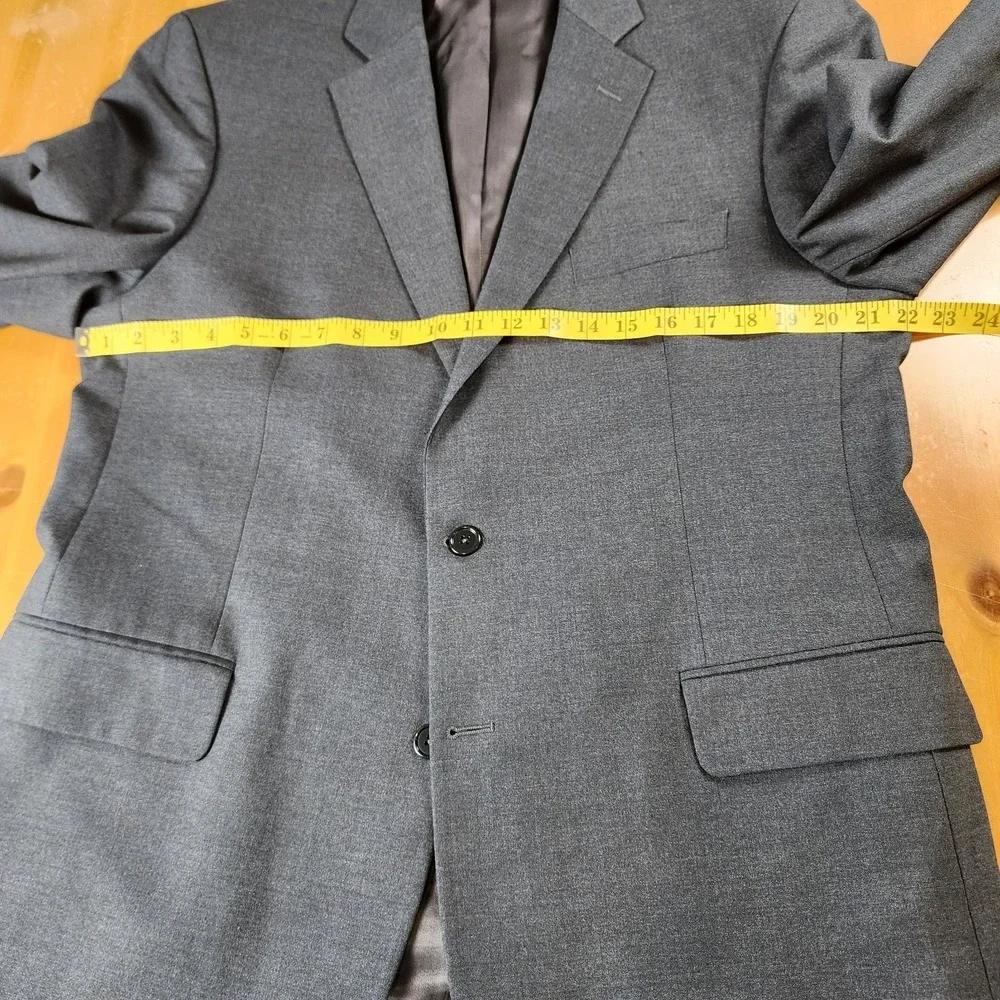 Brooks Brothers 346 Suit Jacket Men's 44R Gray Wool Blend‎ Stretch Career Office