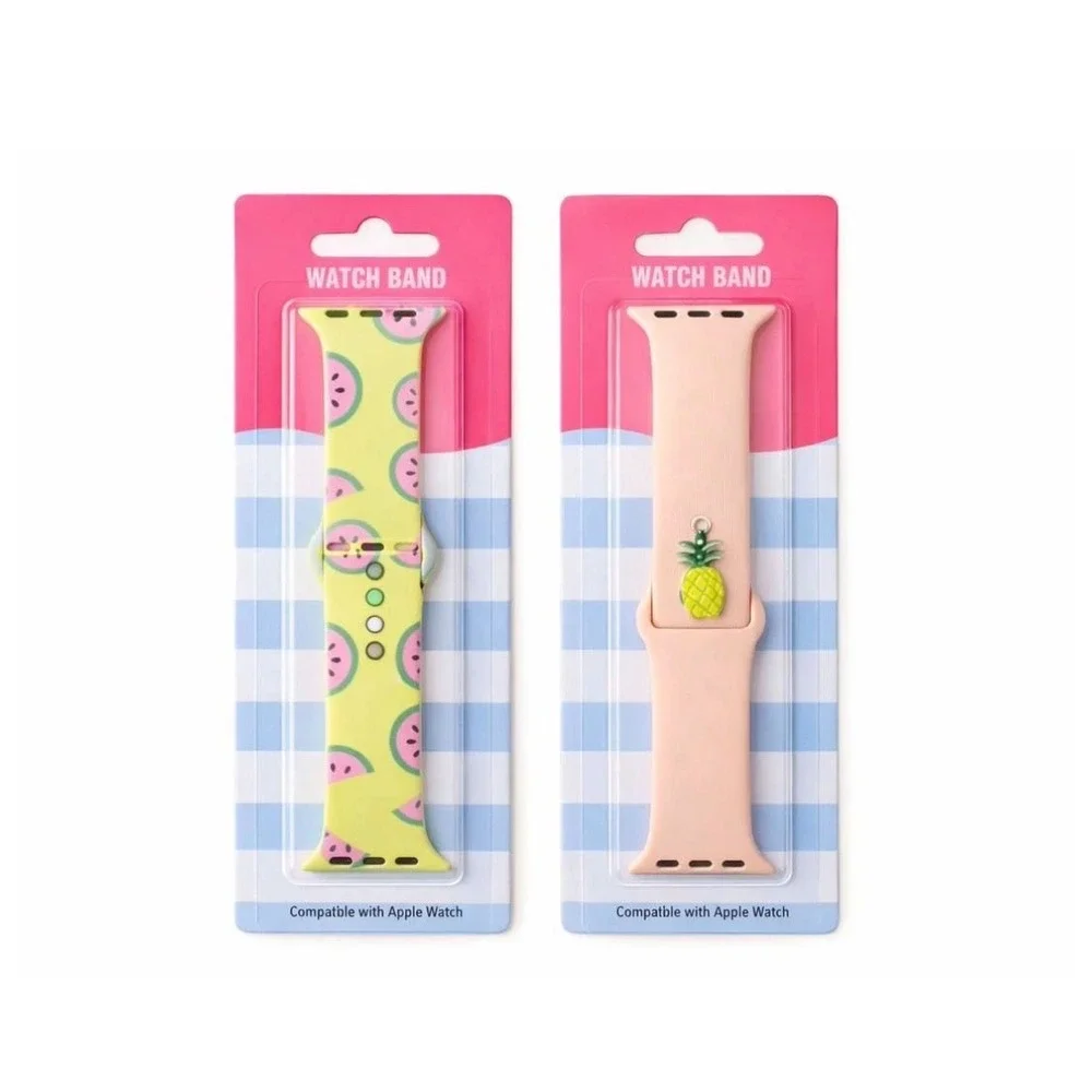 Summer Watch Band 2 Pack Compatible with Apple Watch Watermelon Pineapple Pink