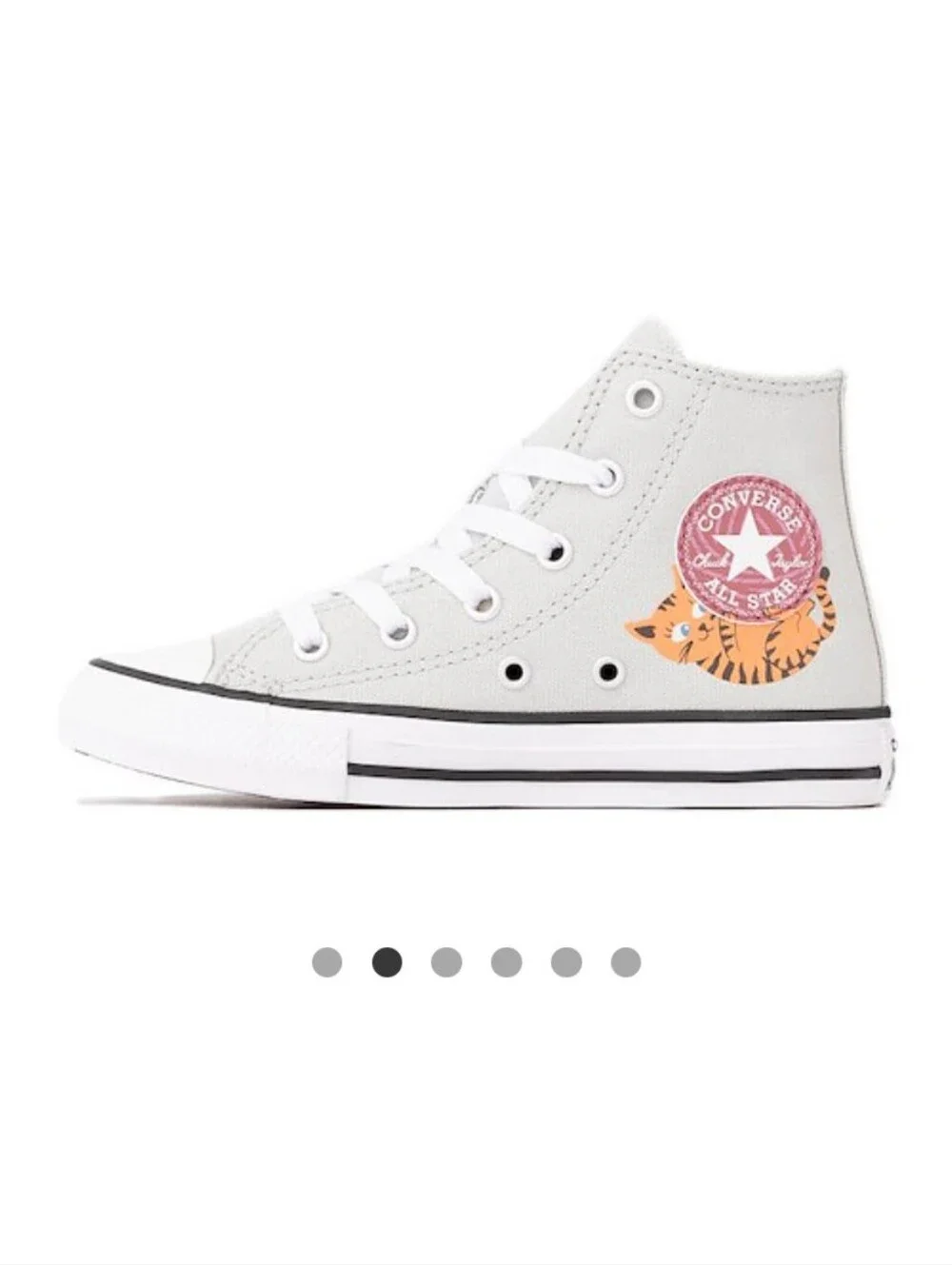 NWOT Cat Print Converse Kids 5.5/Women's 7.5