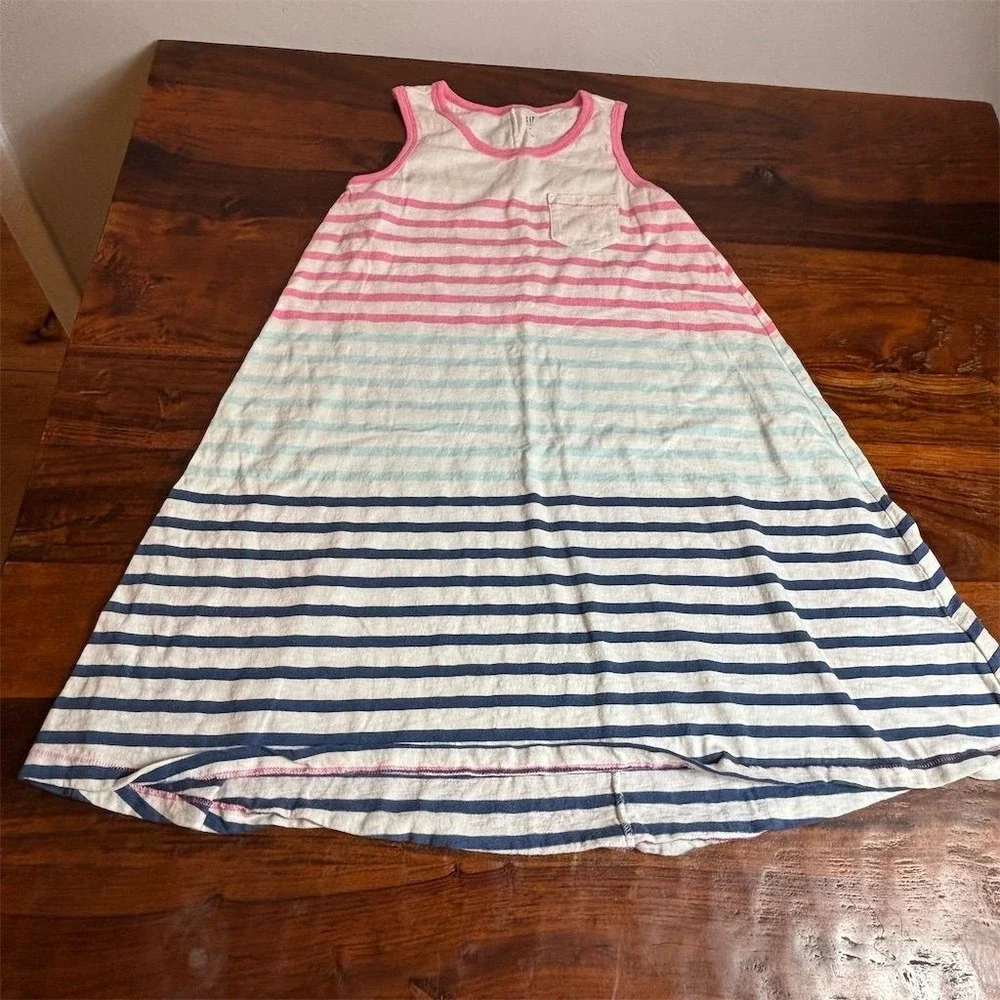 GAP‎ Kids XL Sleeveless Striped Dress Multicolor Knee Length Summer Casual