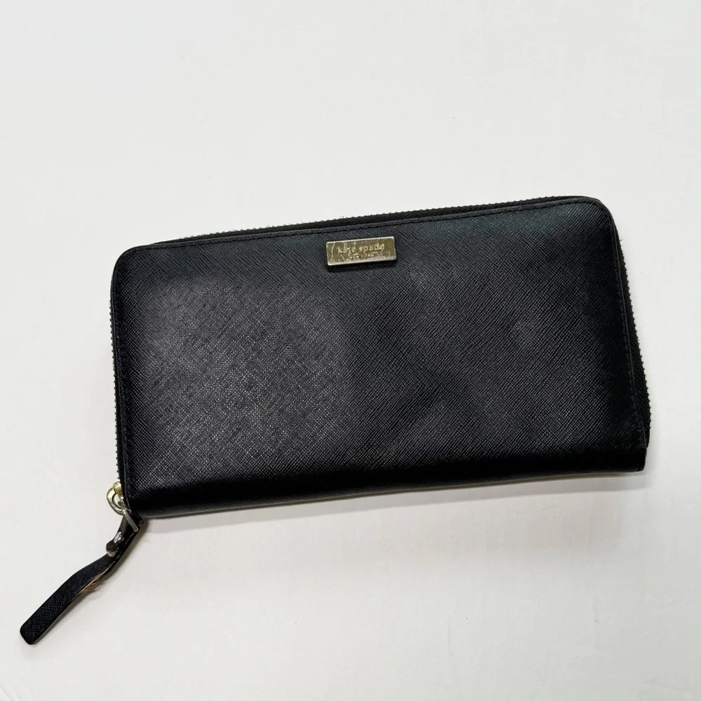 Kate Spade Large Black‎ Leather Continental Wallet