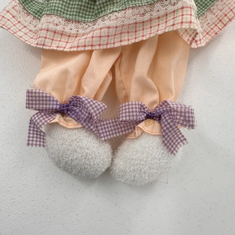 Vintage Plush‎ Easter Bunny Rabbit Spring Door Wreath Wall Hanging Decor 18