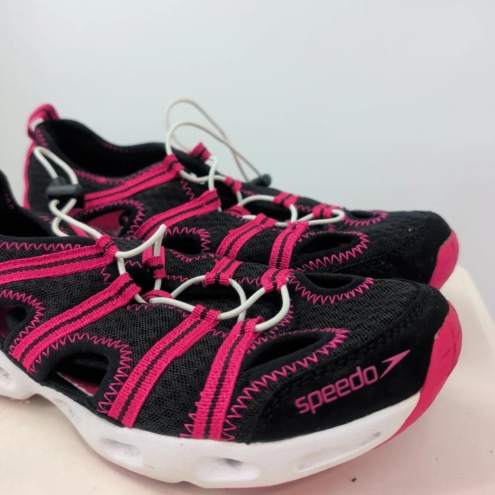 Speedo Hydro Comfort 4.0 Lace-Up Waterproof Athletic Sneakers Black Pink‎ Size 8