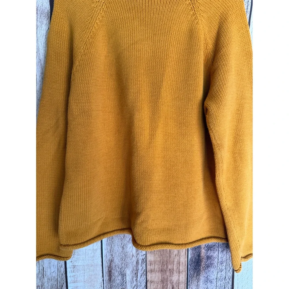 J.Crew 1988 Rollneck Cotton Sweater Retro Throwback Mustard Yellow Mens Medium