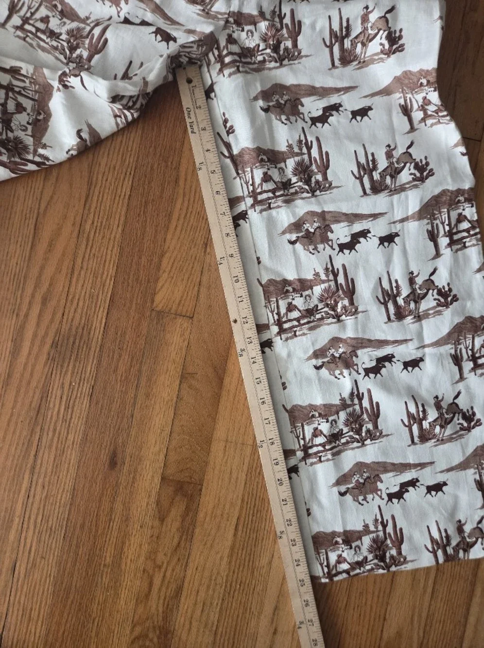 Reformation Riza 100% Linen Pants Sonora Cowboy Print High Rise Wide Leg Size 29