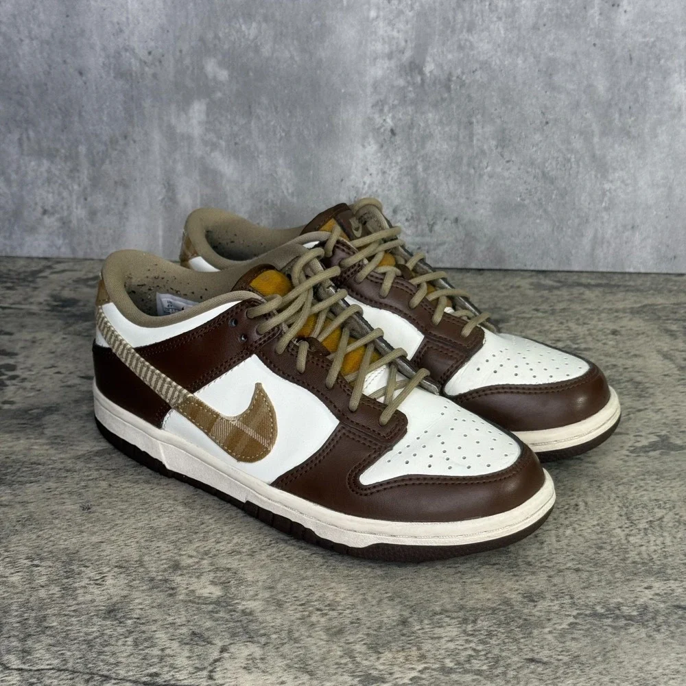 Nike Dunk Low GS Brown Plaid 4Y/ 5.5W Sneakers FV3653-191
