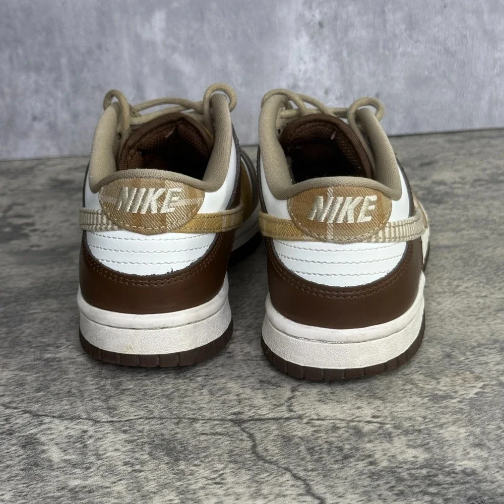 Nike Dunk Low GS Brown Plaid 4Y/ 5.5W Sneakers FV3653-191