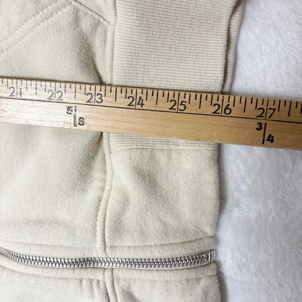 True Religion Mens Core Zip Up Hoodie Cream Buddha Graphic 105621R Large