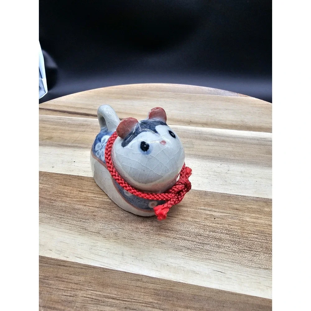 Vintage‎ Japanese Inu Hariko Ceramic Cat Figurine Protective Charm