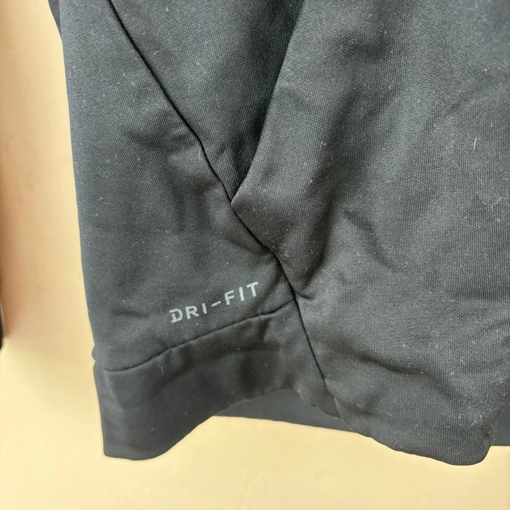 Nike Men's Black Zip-up Hoodie Jacket Dri-Fit Gray Logo Size Large