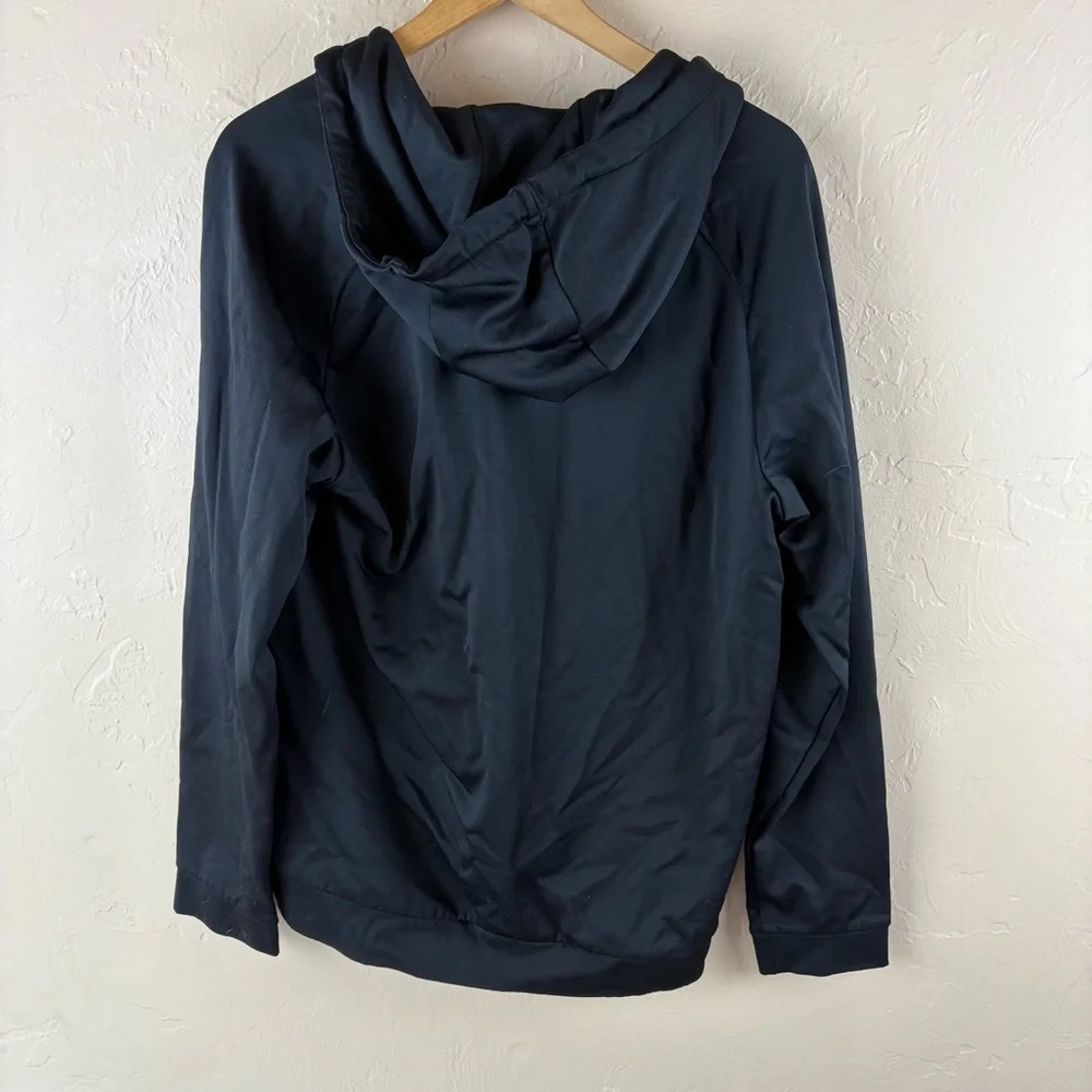 Nike Men's Black Zip-up Hoodie Jacket Dri-Fit Gray Logo Size Large