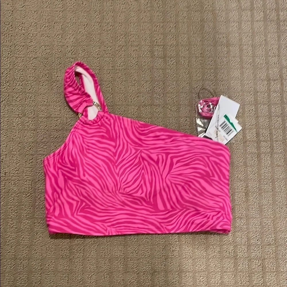 Michael Kors Vibrant Pink Zebra Bikini Top