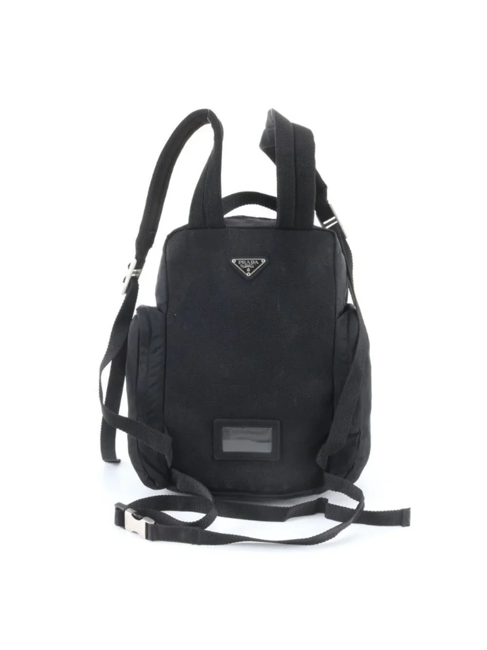 Prada Tessuto Nylon Triangle Logo Backpack Black