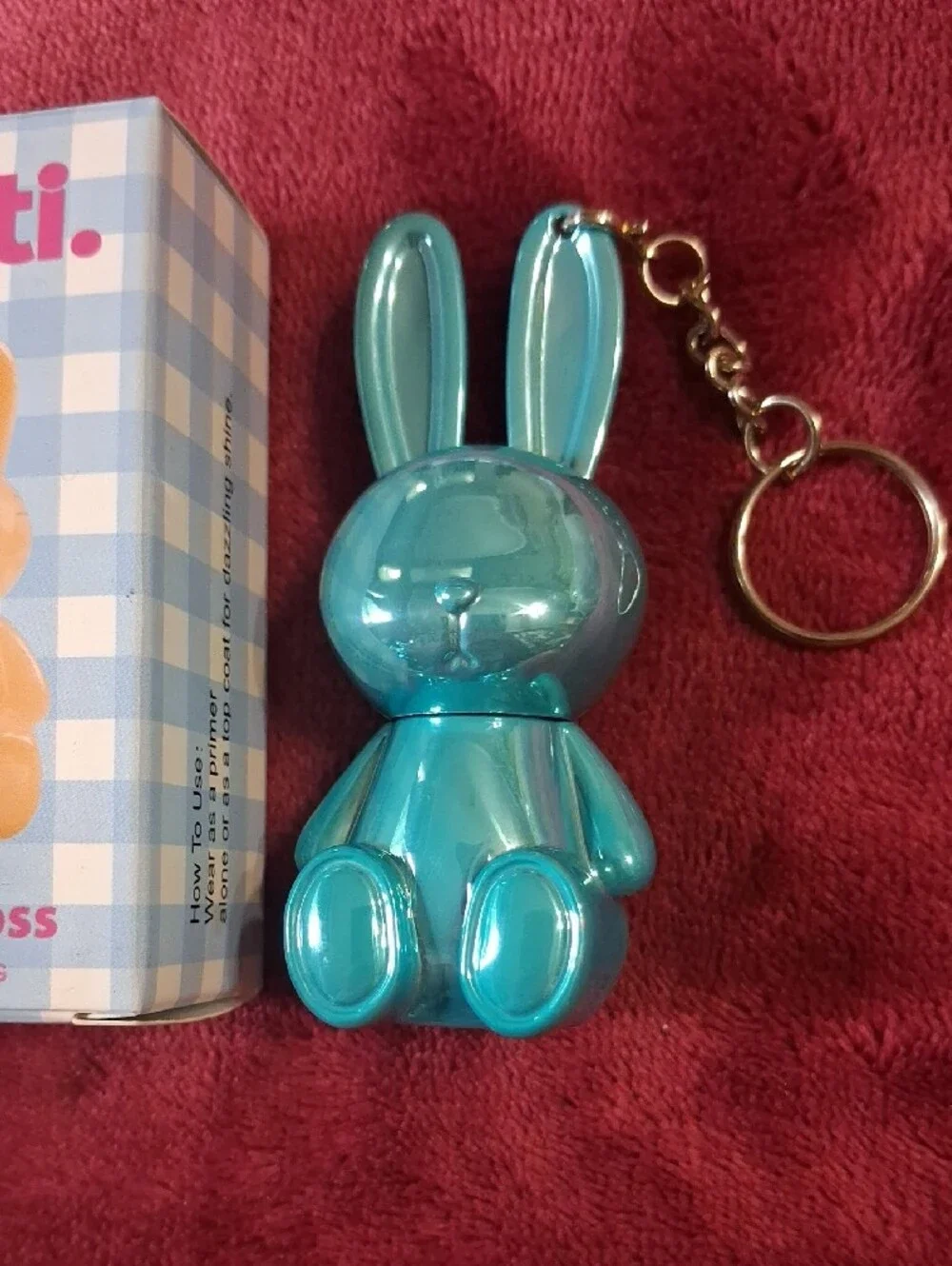 Kati Bunny Lip Gloss Keychain - Teal