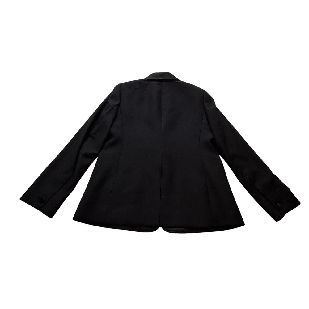 J. Crew Tuxedo Blazer Womens 12 Black Shawl Collar Wool Blend Formal Classic