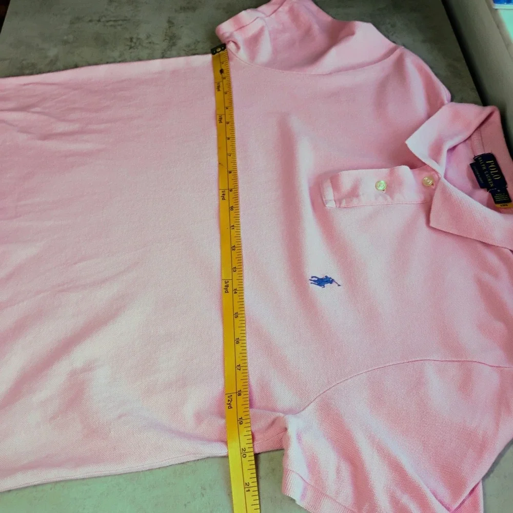 Polo Ralph Lauren Men's Polo Shirt Custom Slim Fit Medium Pink Flesh Pony Logo