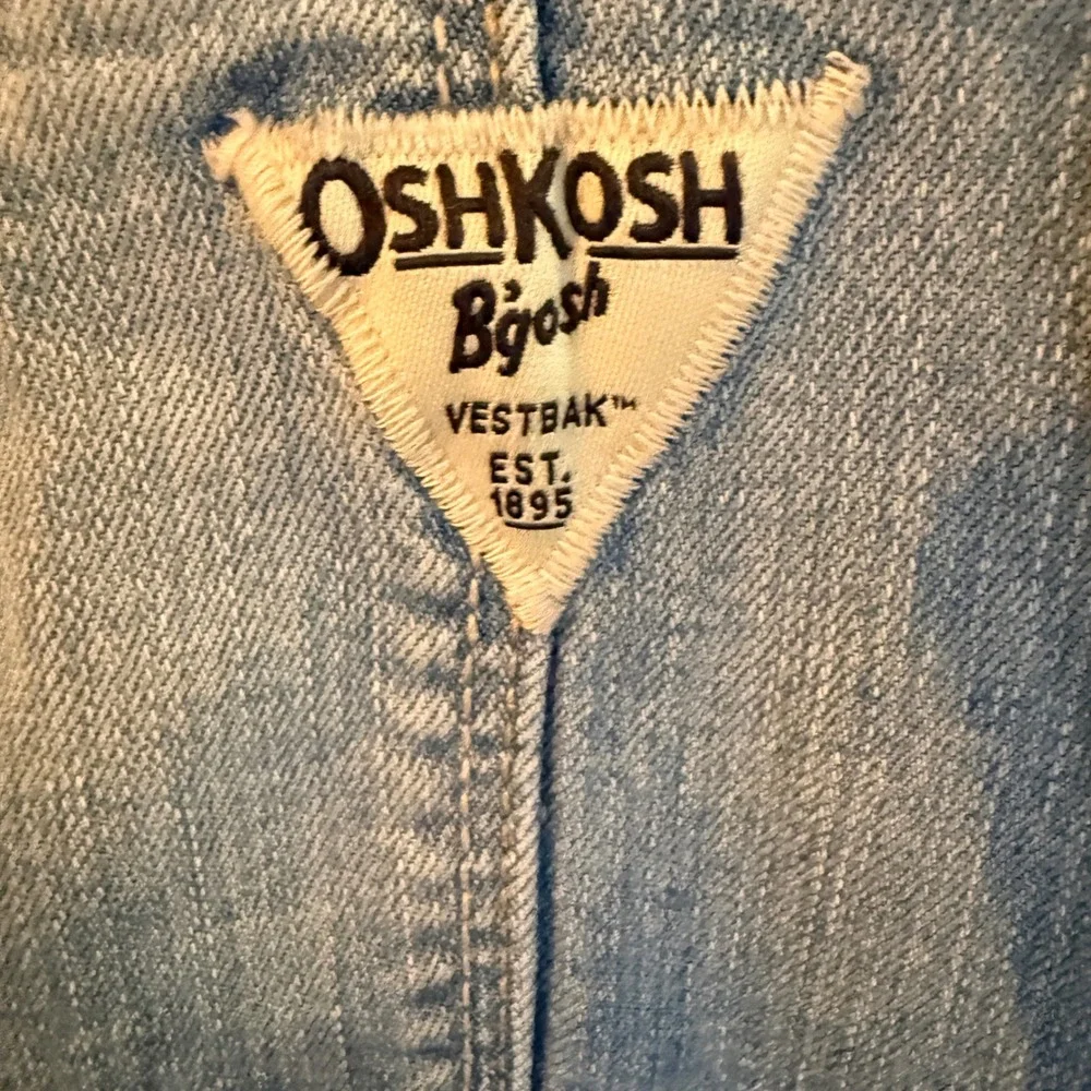 OshKosh Bgosh Girls Blue Denim Bib Overalls Slim Fit Light Wash Kids Size 10
