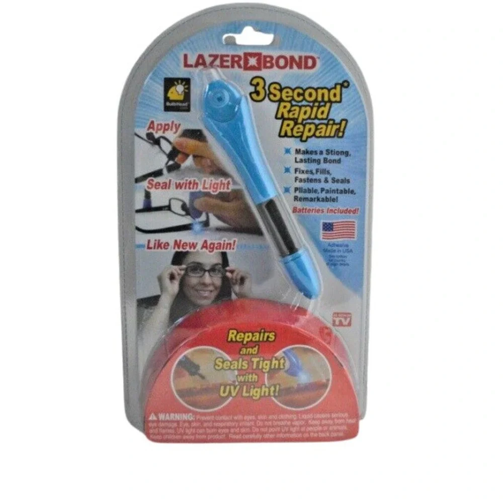 Lazer Bond 3 Second Rapid Repair Fix-UV Light As Seen On TV‎ Ships Plastic Weld