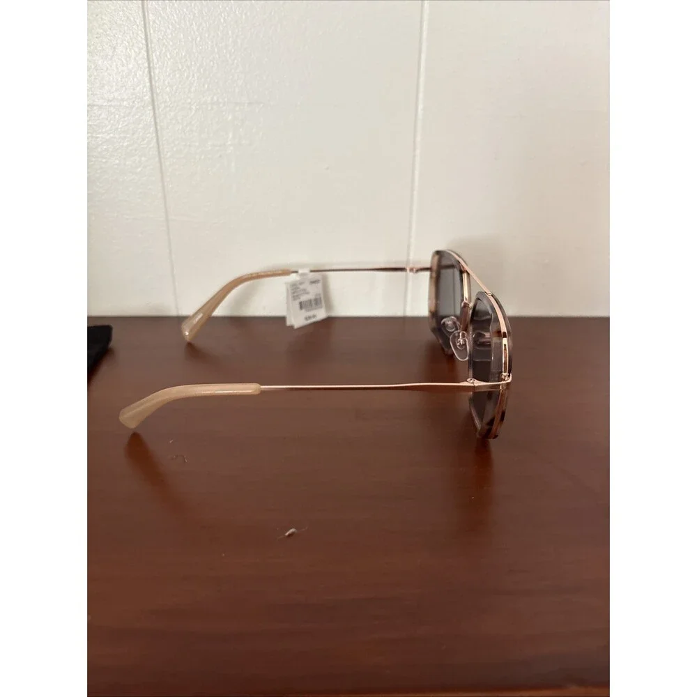 Lane Bryant Oversized Sunglasses Rose Gold Tortoise Aviator Style Metal Frame