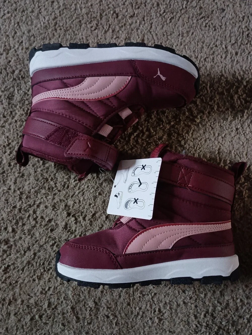 Puma Evolve Puretex Boots Toddler Sz 9 Girls Burgundy BRAND NEW WITH BOX NO LID