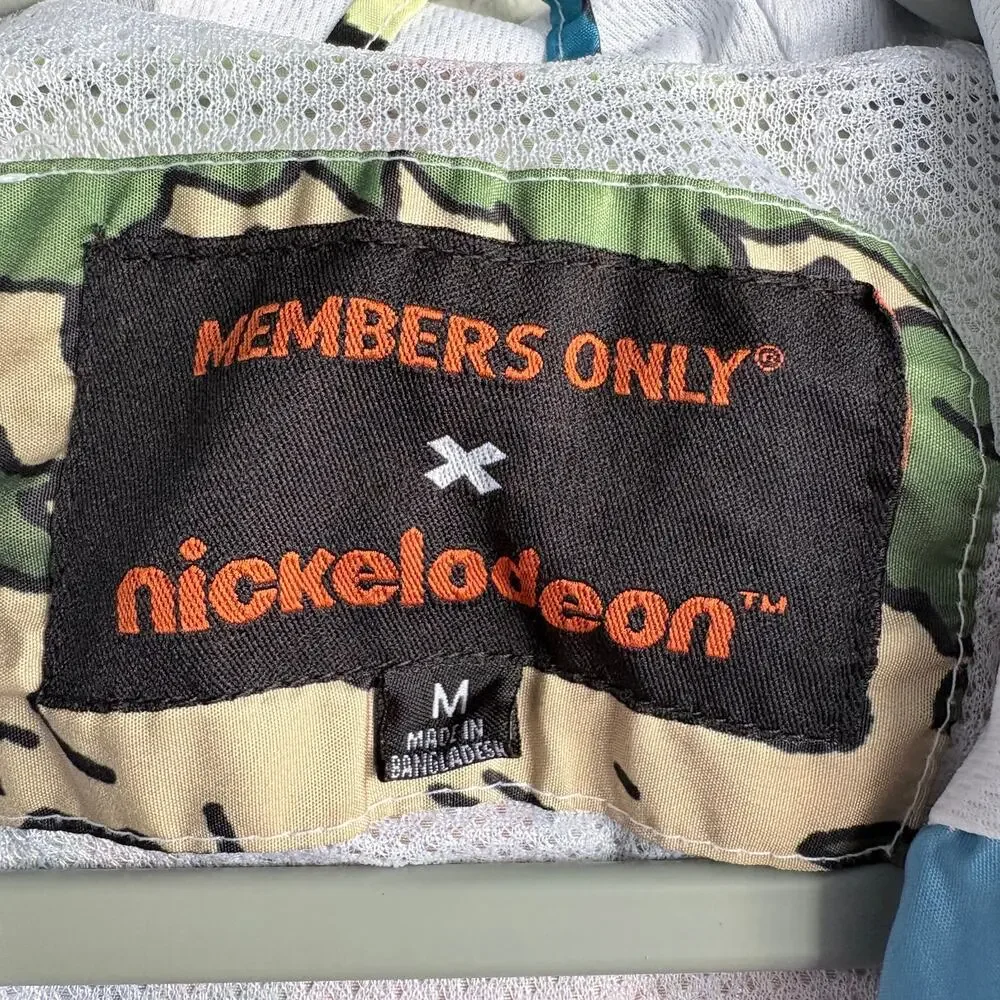 NICKELODEON X MEMBERS ONLY Mens 1/2 zip Jacket Medium RUGRATS windbreaker Y2K