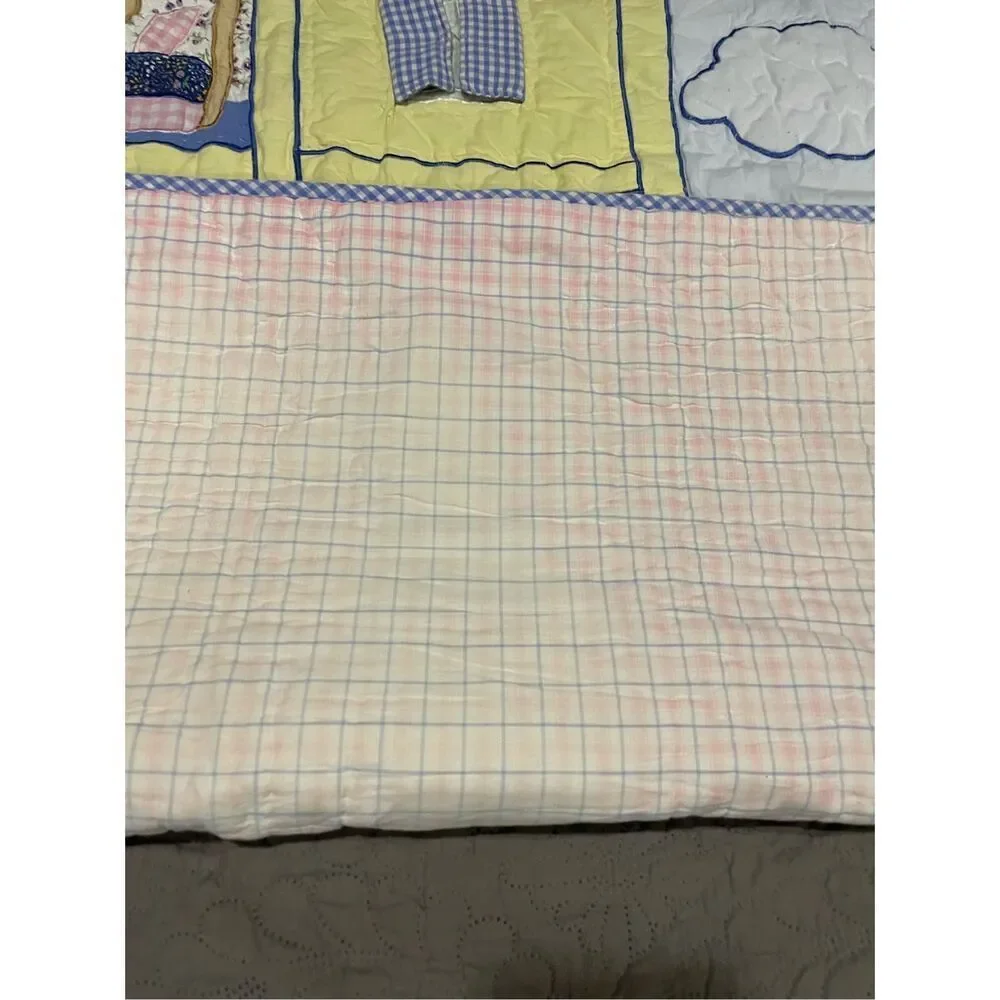 P.J. Kids Rooms To Dream Crib Quilt Dollhouse Peek a Boo Homemade Vintage 90s