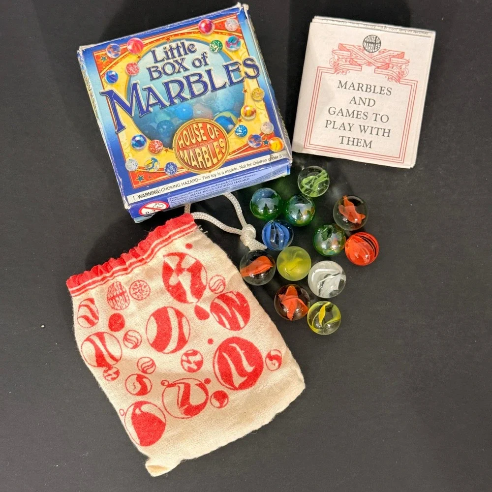 House of Marbles Little Box of Marbles Glass Set Bag and Game Guide 002127 *