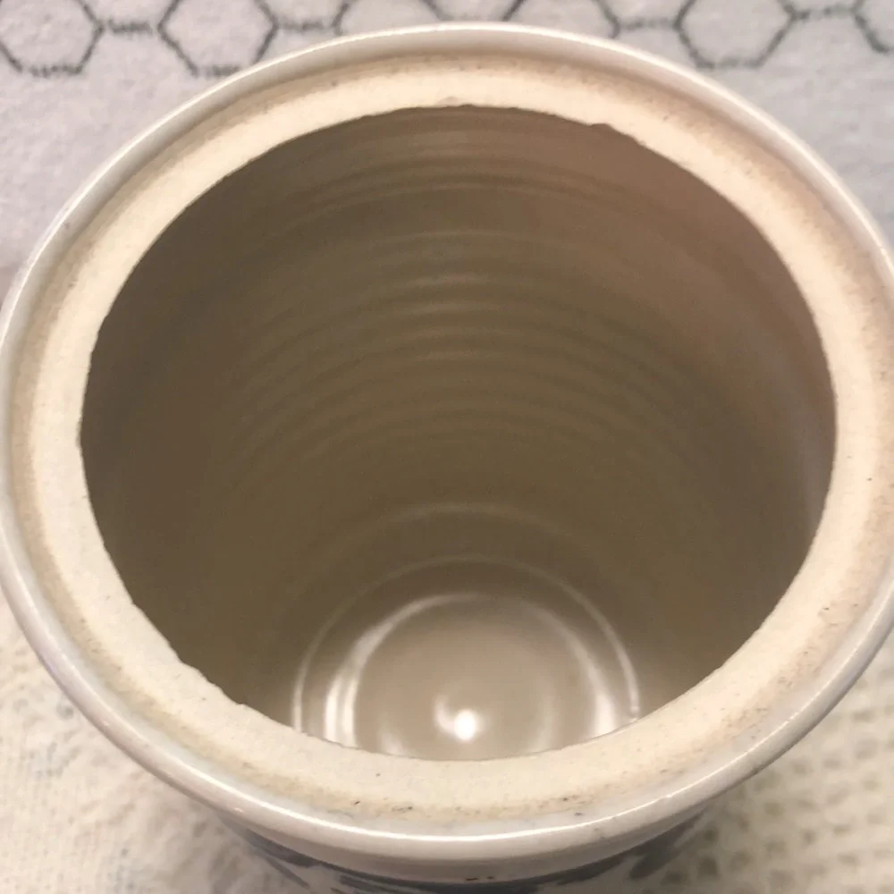 Vintage Hand Made and signed canister 7x4.5”