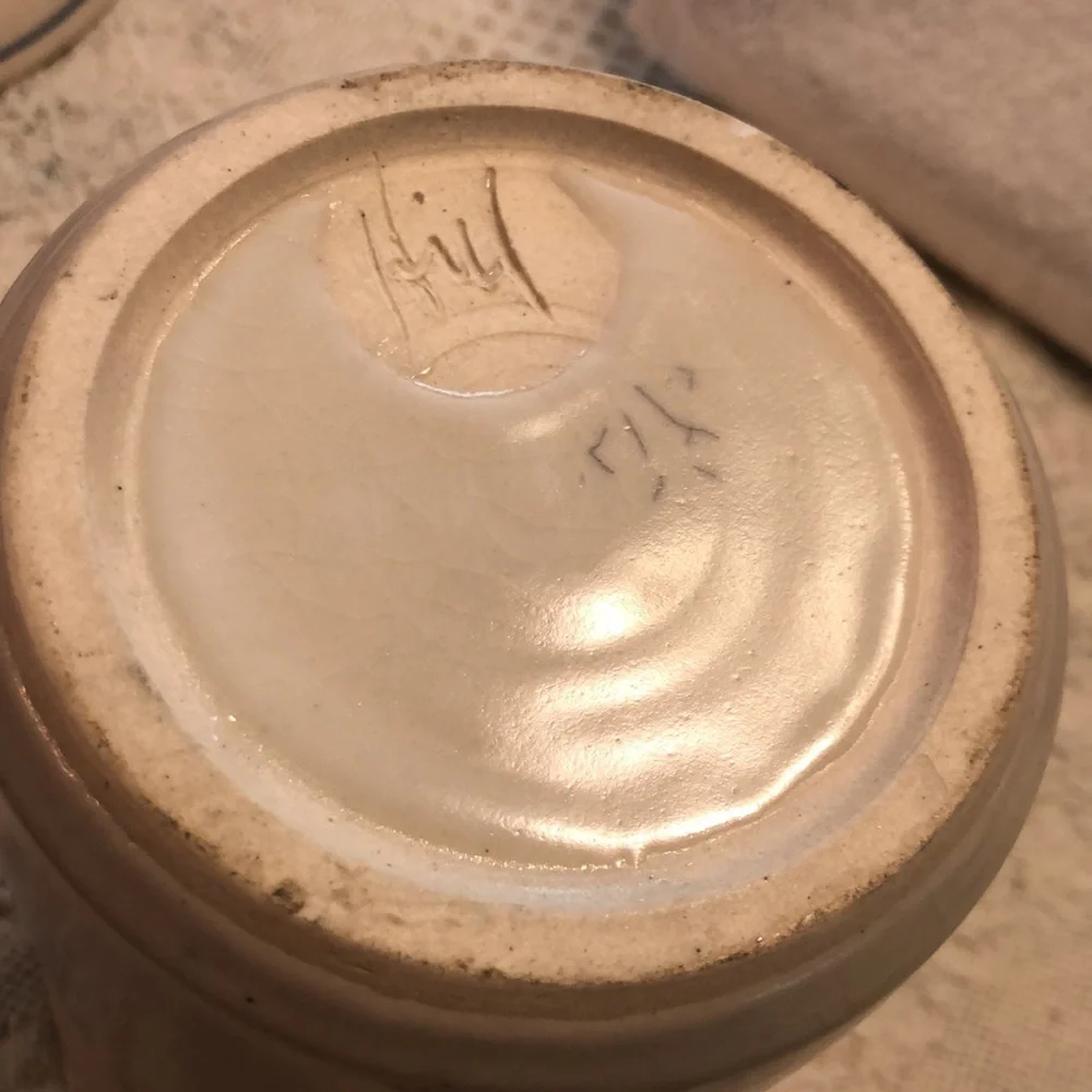 Vintage Hand Made and signed canister 7x4.5”