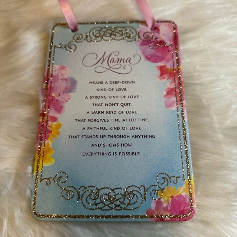 🩵5/$8 Floral Decorative Plaque with Inspirational Quote